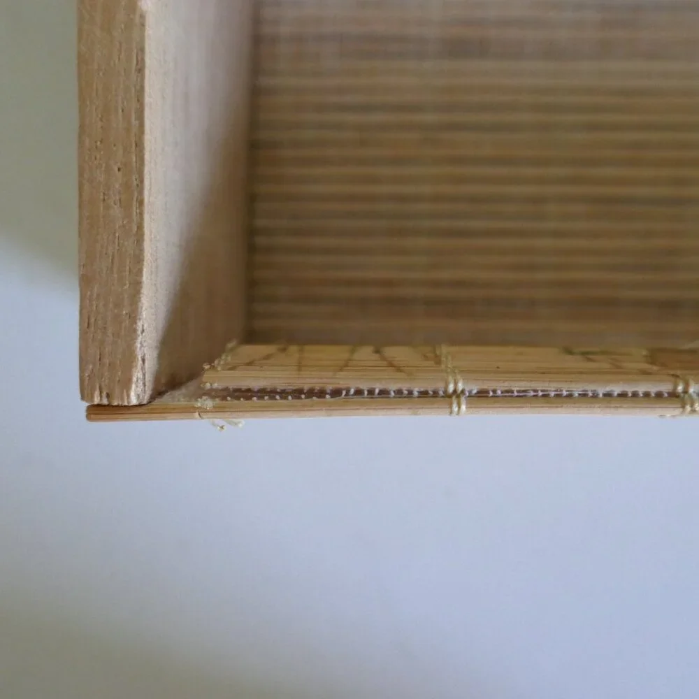 bamboo stationery box desk organizer trinket box soft flexible lid
